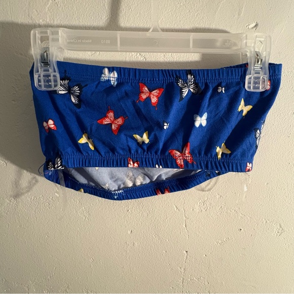 NWOT Butterfly Print Blue Tube Top size Medium - Picture 4 of 11